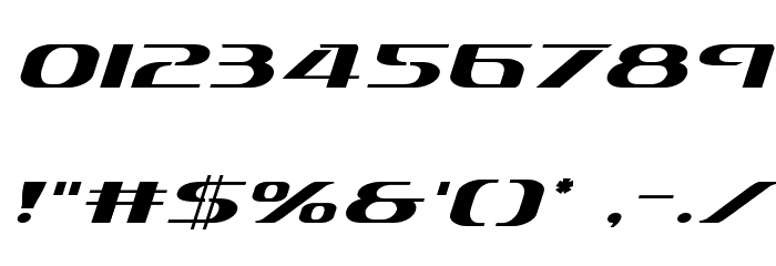 Sky Marshal Expanded Italic Font OTHER CHARS