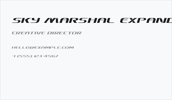 Sky Marshal Expanded Italic Business Card