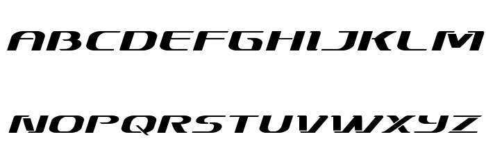 Sky Marshal Expanded Italic Font LOWERCASE