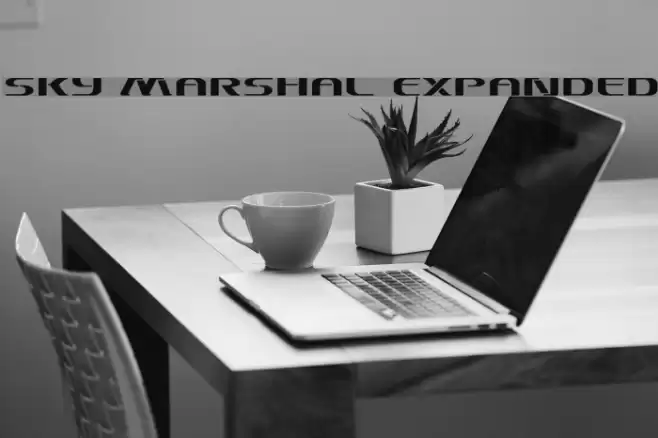 Sky Marshal Expanded Font examples