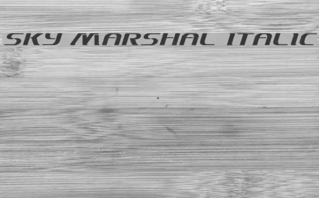 Sky Marshal Italic Font examples