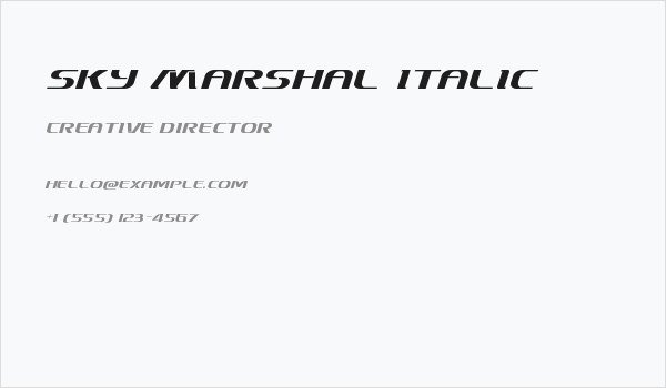 Sky Marshal Italic Business Card