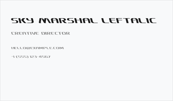 Sky Marshal Leftalic Business Card