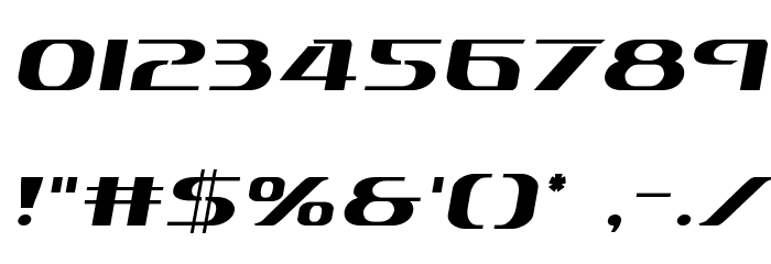 Sky Marshal Semi-Italic Font OTHER CHARS