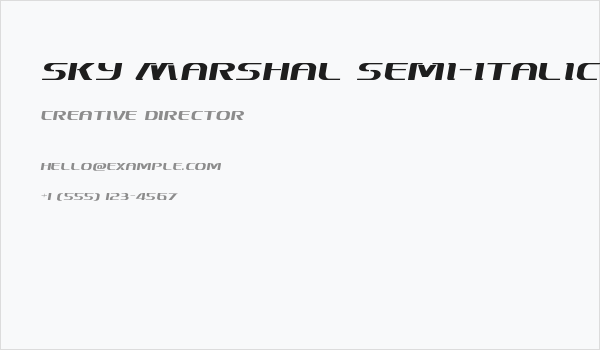 Sky Marshal Semi-Italic Business Card