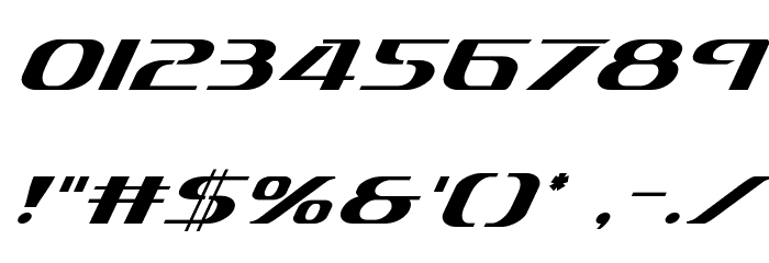 Sky Marshal Super-Italic Font OTHER CHARS