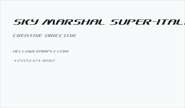 Sky Marshal Super-Italic Business Card