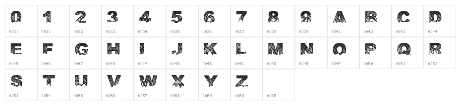 Sky Regular Character Map