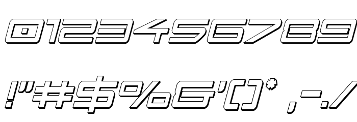 Sky Ridge 3D Condensed Italic Font OTHER CHARS
