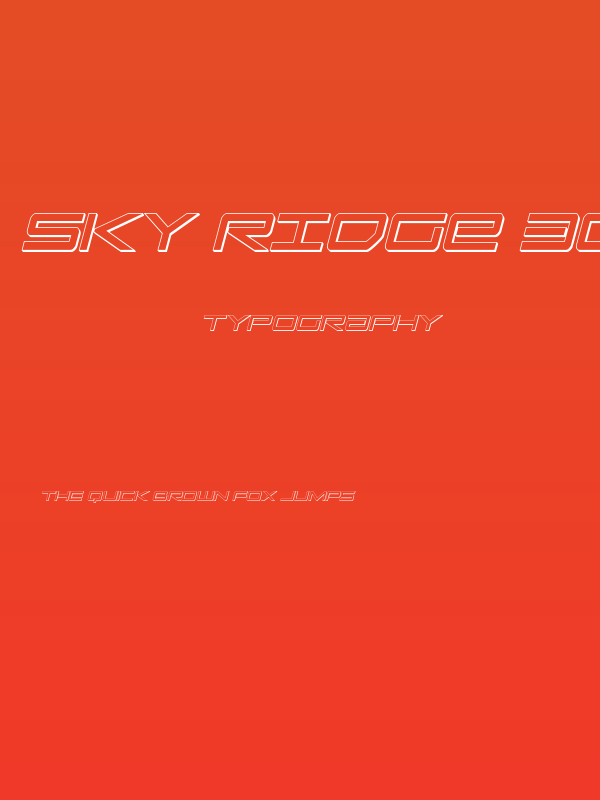 Sky Ridge 3D Condensed Italic Poster