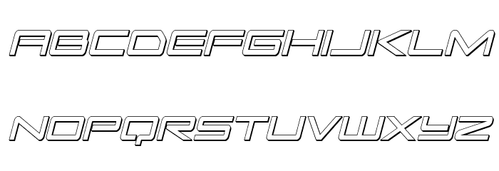 Sky Ridge 3D Condensed Italic Font LOWERCASE