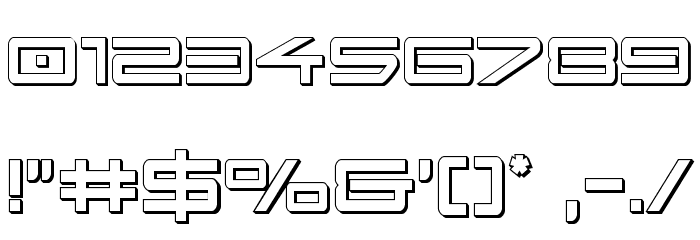 Sky Ridge 3D Condensed Font OTHER CHARS
