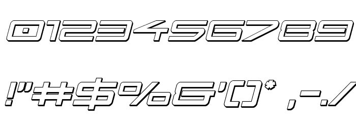 Sky Ridge 3D Italic Font OTHER CHARS