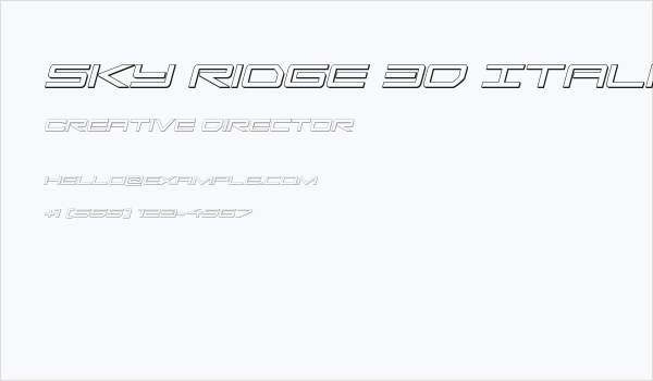 Sky Ridge 3D Italic Business Card
