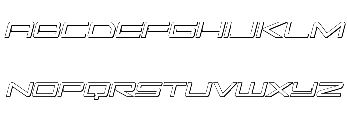 Sky Ridge 3D Italic Font LOWERCASE