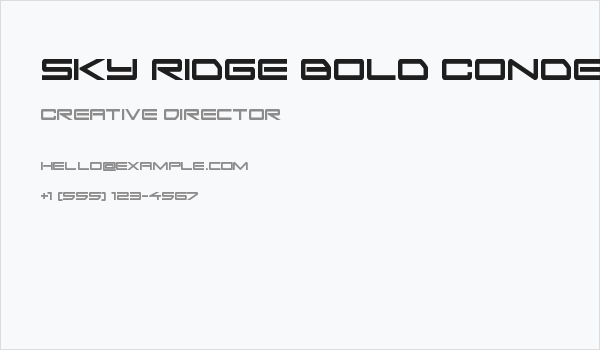 Sky Ridge Bold Condensed Business Card