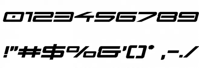 Sky Ridge Bold Expanded Italic Font OTHER CHARS