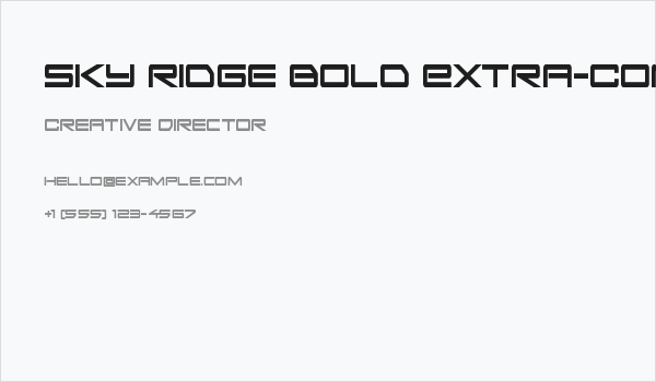 Sky Ridge Bold Extra-Condensed Business Card