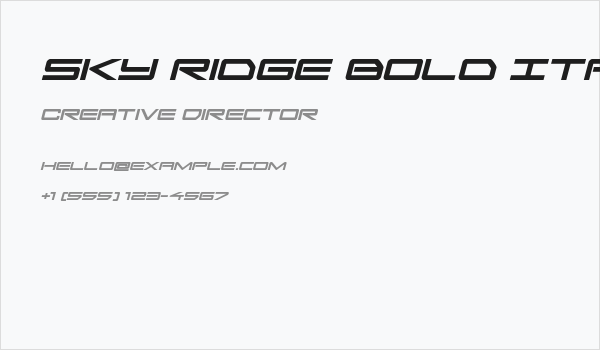 Sky Ridge Bold Italic Business Card