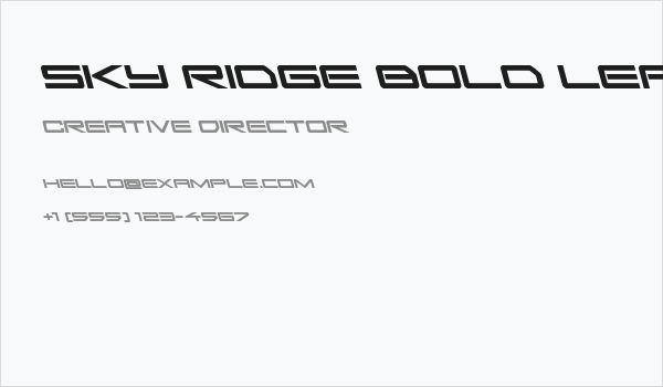 Sky Ridge Bold Leftalic Business Card