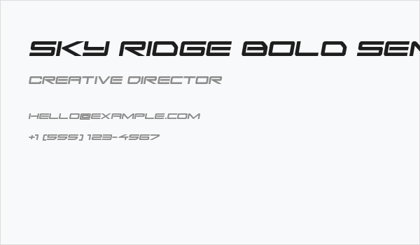 Sky Ridge Bold Semi-Italic Business Card