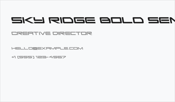 Sky Ridge Bold Semi-Leftalic Business Card