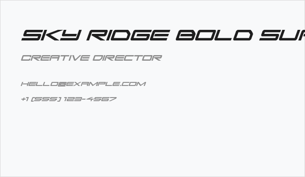 Sky Ridge Bold Super-Italic Business Card