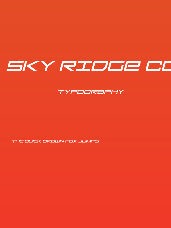Sky Ridge Condensed Italic Poster