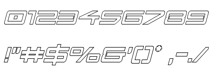 Sky Ridge Condensed Out Italic Font OTHER CHARS