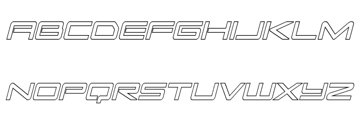 Sky Ridge Condensed Out Italic Font LOWERCASE