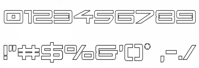 Sky Ridge Condensed Outline Font OTHER CHARS
