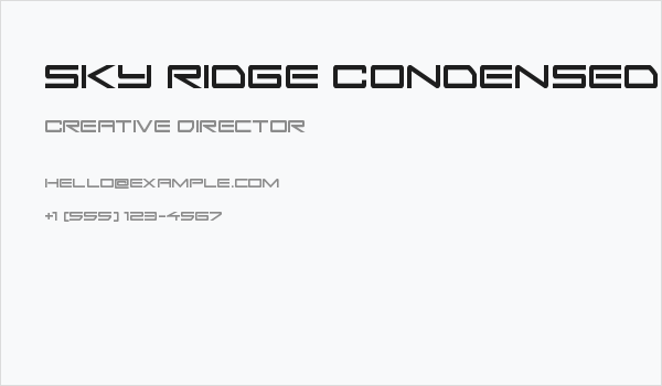 Sky Ridge Condensed Business Card