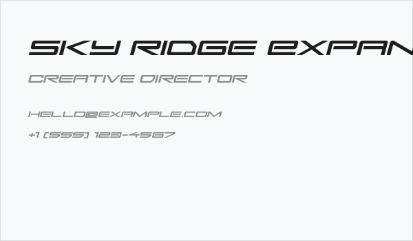 Sky Ridge Expanded Italic Business Card