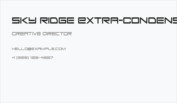 Sky Ridge Extra-Condensed Business Card