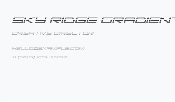 Sky Ridge Gradient Italic Business Card