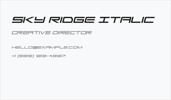 Sky Ridge Italic Business Card