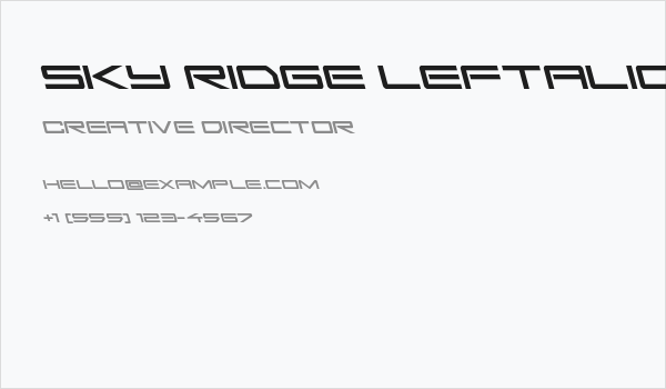 Sky Ridge Leftalic Business Card