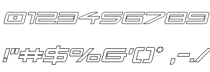 Sky Ridge Outline Italic Font OTHER CHARS