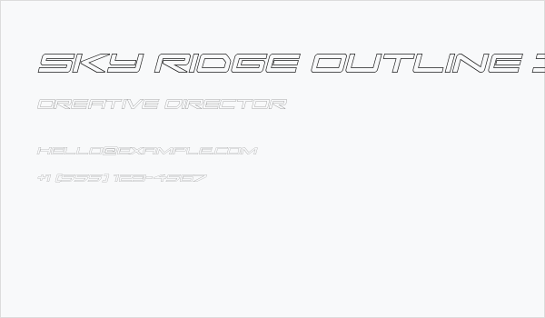 Sky Ridge Outline Italic Business Card