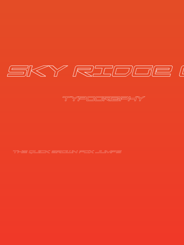 Sky Ridge Outline Italic Poster