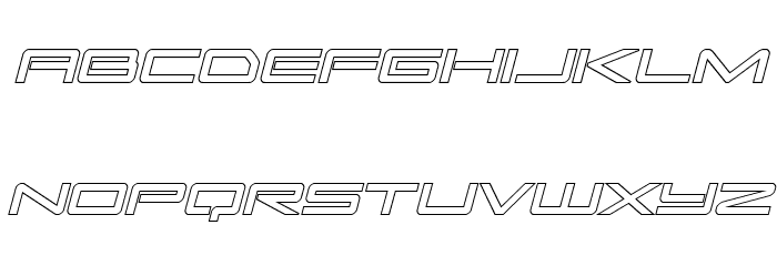 Sky Ridge Outline Italic Font LOWERCASE