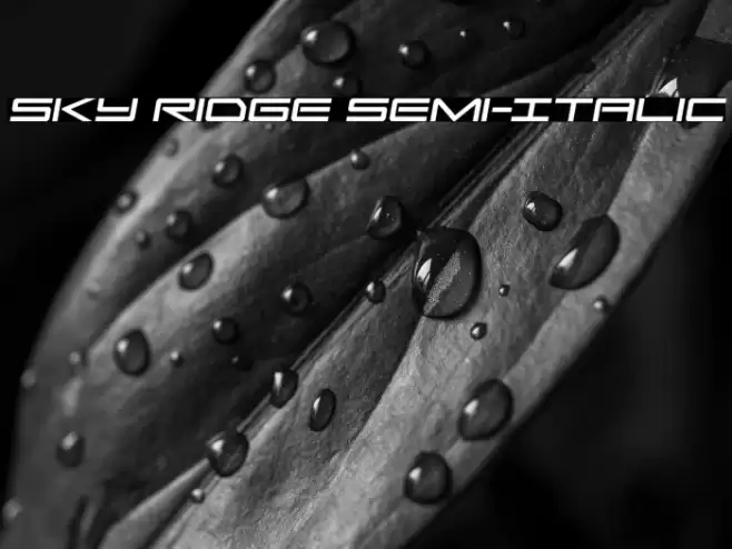 Sky Ridge Semi-Italic Font examples