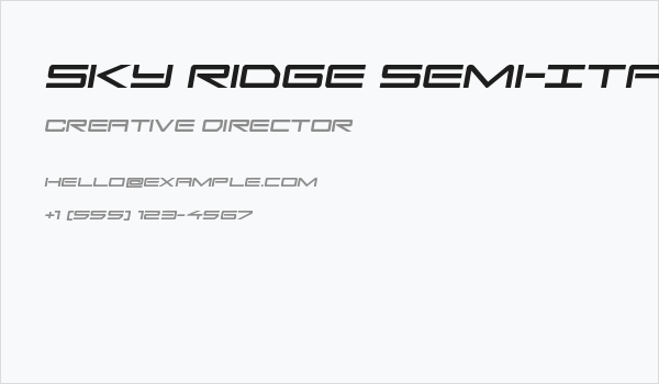 Sky Ridge Semi-Italic Business Card