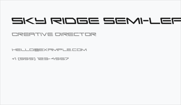 Sky Ridge Semi-Leftalic Business Card