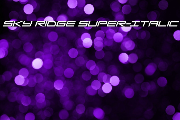 Sky Ridge Super-Italic Example 3