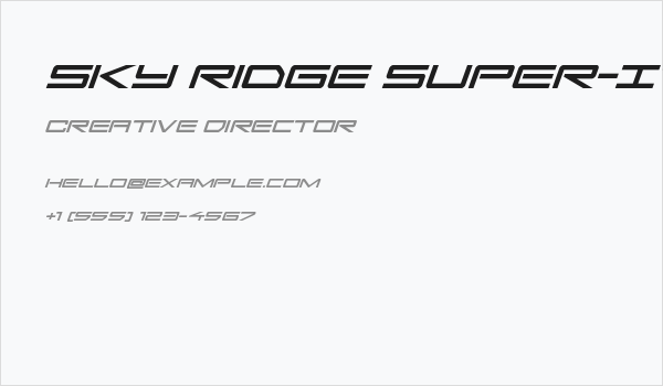 Sky Ridge Super-Italic Business Card