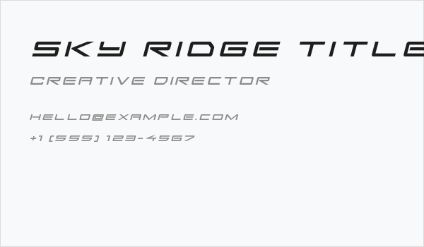 Sky Ridge Title Italic Business Card