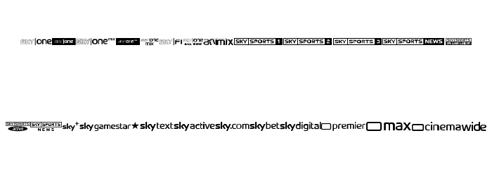 Sky TV Channel Logos Font LOWERCASE