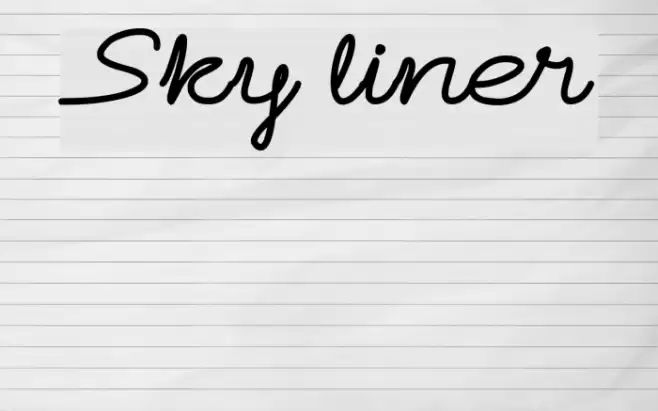 Sky liner Font examples