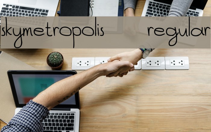 SkyMetropolis-Regular Fonte examples